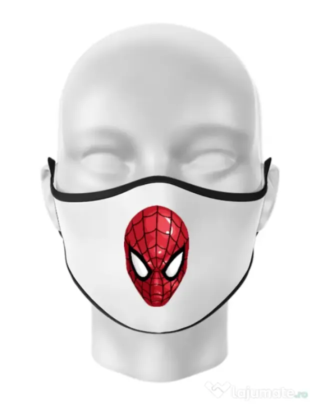 Masca personalizata reutilizabila Spiderman mask Alb