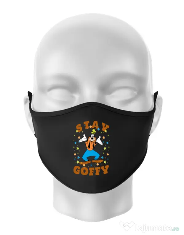Masca personalizata reutilizabila Stay Goofy Negru