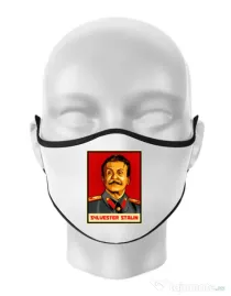 Masca personalizata reutilizabila Sylvester Stalin Alb