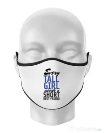 Masca personalizata reutilizabila Tall best friend Alb