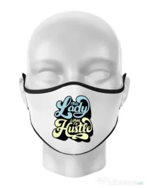 Masca personalizata reutilizabila This lady Alb