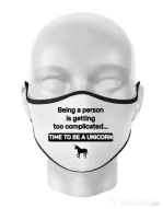 Masca personalizata reutilizabila Time to be a unicorn Alb