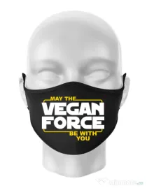 Masca personalizata reutilizabila Vegan force Negru