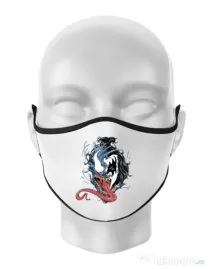 Masca personalizata reutilizabila Venom kiss Alb