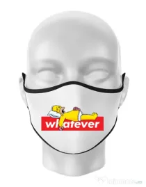 Masca personalizata reutilizabila Whatever Alb