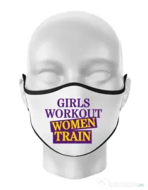 Masca personalizata reutilizabila Women train Alb