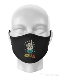 Masca personalizata reutilizabila Yes You Can Negru