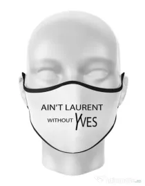 Masca personalizata reutilizabila Yves saint laurent Alb