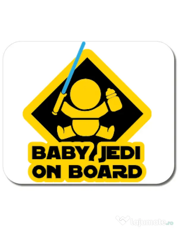 Mousepad personalizat Baby Jedi Alb