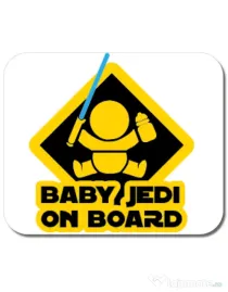 Mousepad personalizat Baby Jedi Alb