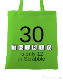 Sacosa din panza 30 in scrabble Verde mar