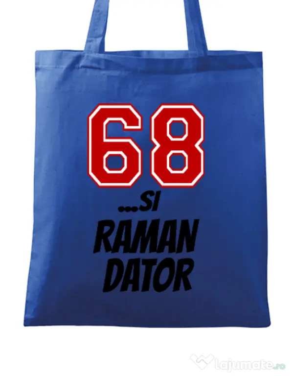 Sacosa din panza 68 si raman dator Albastru regal