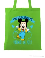 Sacosa din panza Absolvire Mickey Mouse Verde mar
