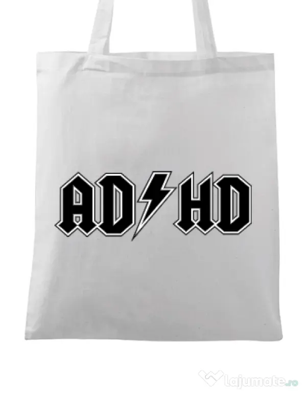 Sacosa din panza ADHD Alb