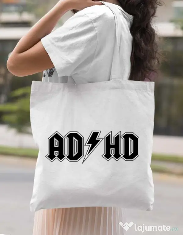 Sacosa din panza ADHD Alb