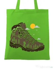 Sacosa din panza Adventure Boot Verde mar