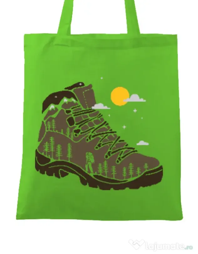 Sacosa din panza Adventure Boot Verde mar