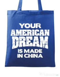 Sacosa din panza American dream Albastru regal