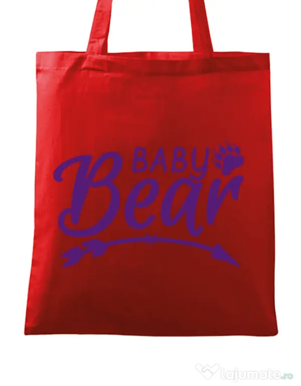 Sacosa din panza Baby bear Rosu