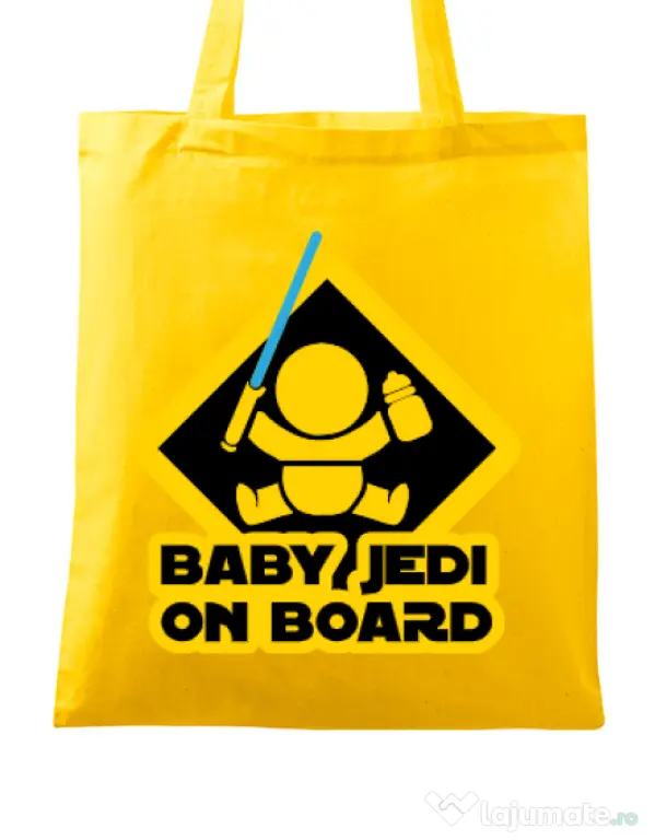 Sacosa din panza Baby Jedi Galben