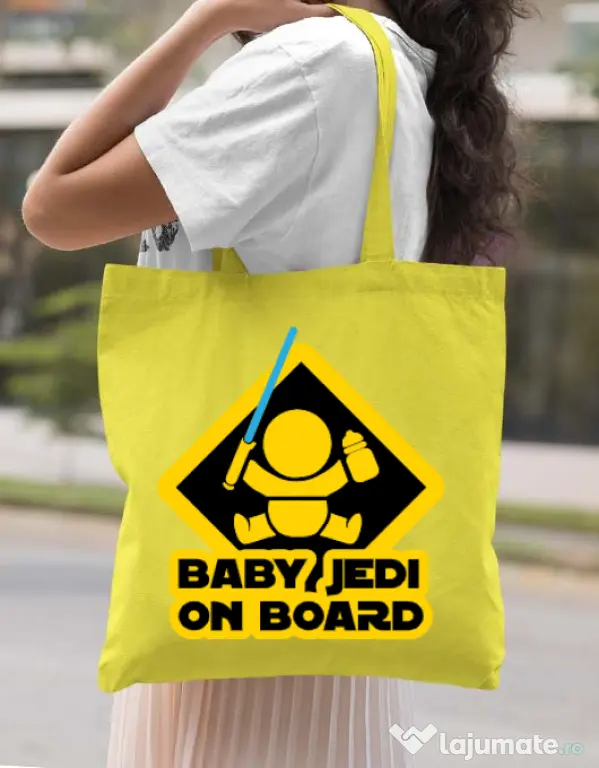 Sacosa din panza Baby Jedi Galben