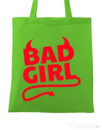 Sacosa din panza Bad girl Verde mar