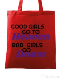 Sacosa din panza Bad girls go down Rosu