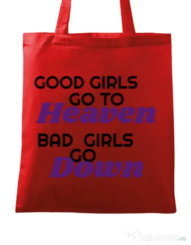 Sacosa din panza Bad girls go down Rosu