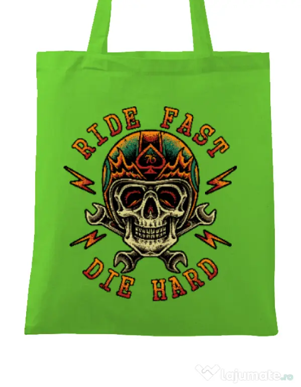 Sacosa din panza Bad rider Verde mar