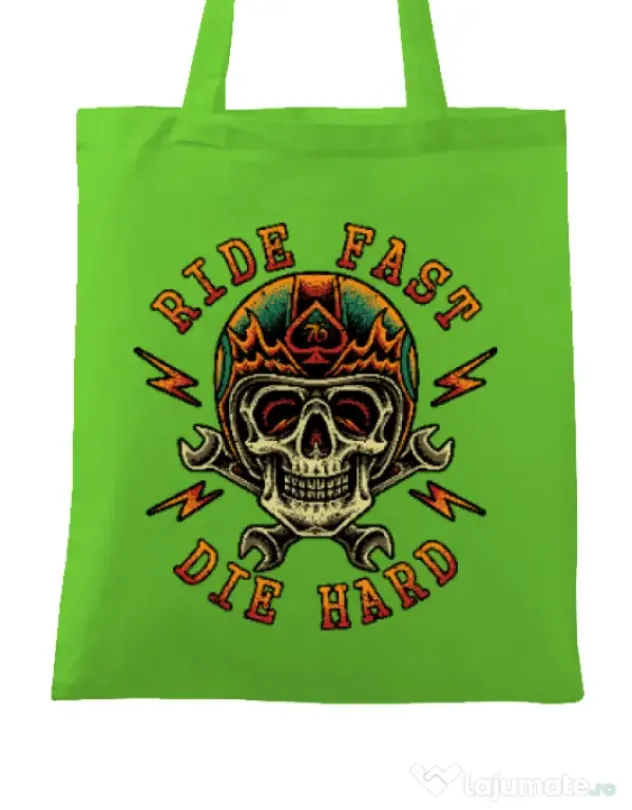 Sacosa din panza Bad rider Verde mar