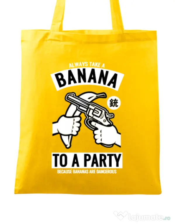 Sacosa din panza Banana Party Galben