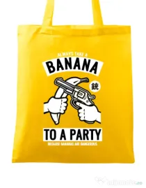 Sacosa din panza Banana Party Galben