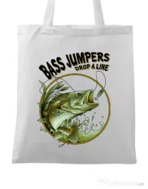 Sacosa din panza Bass jumpers drop a line Alb