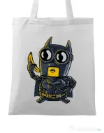 Sacosa din panza Bat minion Alb