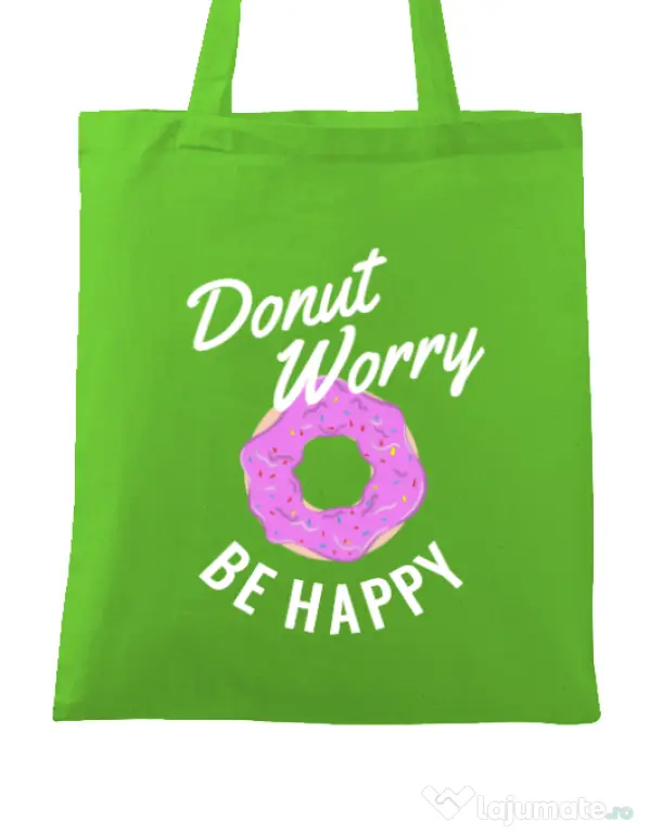 Sacosa din panza Be happy Verde mar