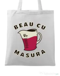 Sacosa din panza Beau cu masura Alb
