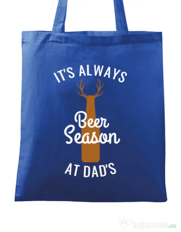 Sacosa din panza Beer season Albastru regal