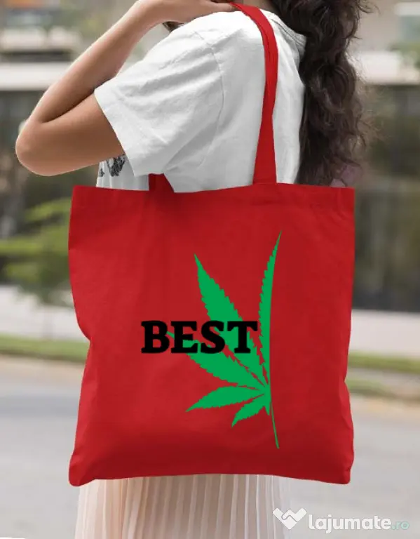 Sacosa din panza Best buds 1 Rosu