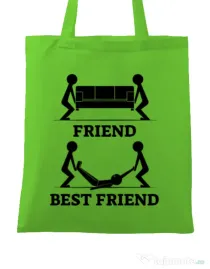 Sacosa din panza Best friend Verde mar
