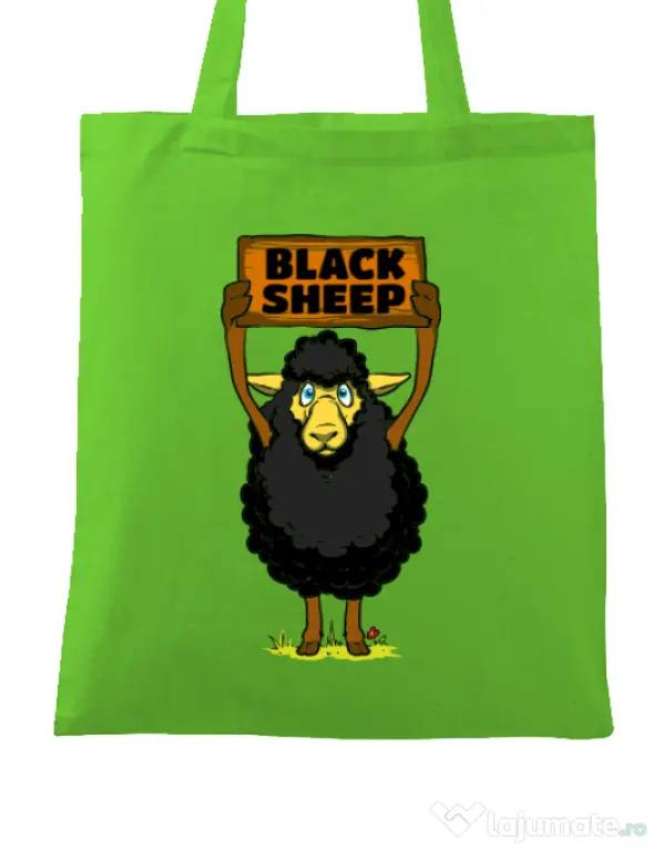 Sacosa din panza Black sheep Verde mar