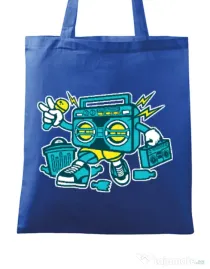 Sacosa din panza Boombox Albastru regal