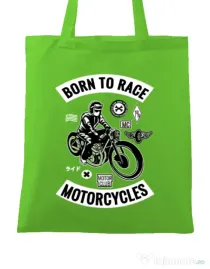 Sacosa din panza Born to race Verde mar