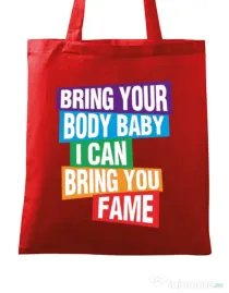 Sacosa din panza Bring your body Rosu