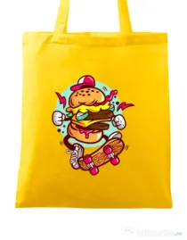 Sacosa din panza Burger Skater Galben