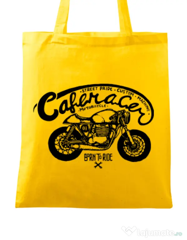 Sacosa din panza Caferacer Galben