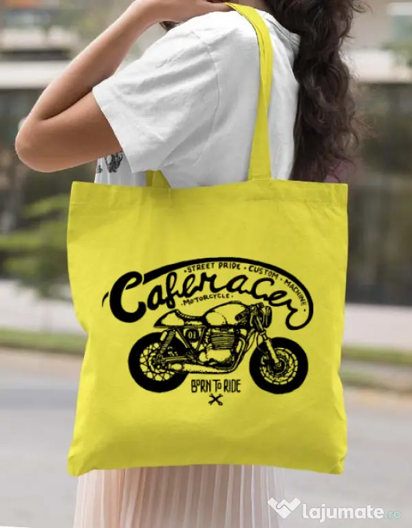 Sacosa din panza Caferacer Galben
