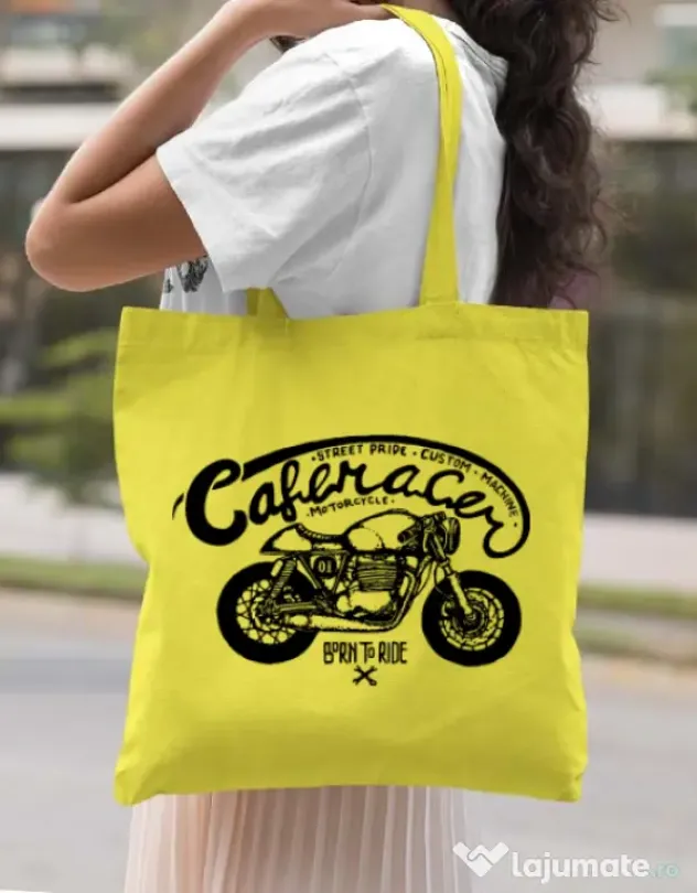 Sacosa din panza Caferacer Galben