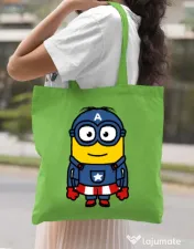 Sacosa din panza Captain minion Verde mar