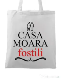 Sacosa din panza Casa moara fostili Alb