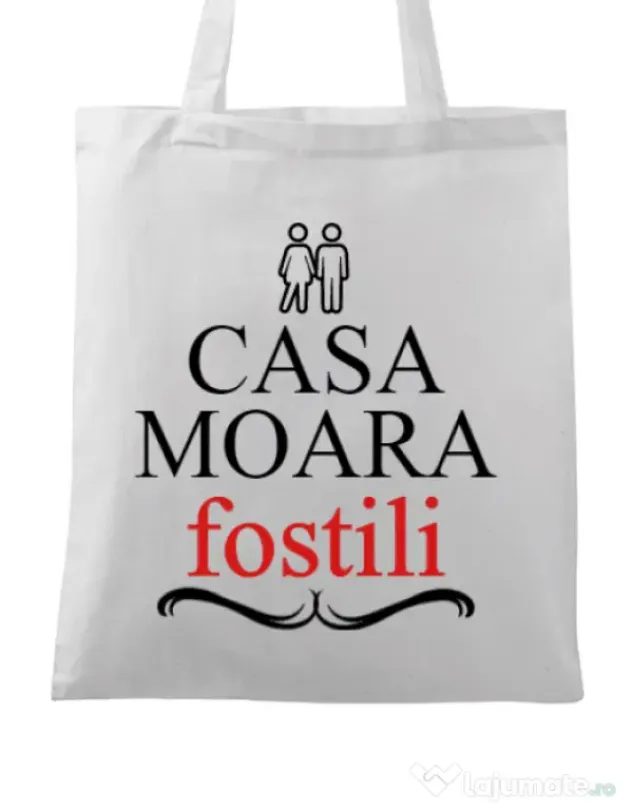 Sacosa din panza Casa moara fostili Alb